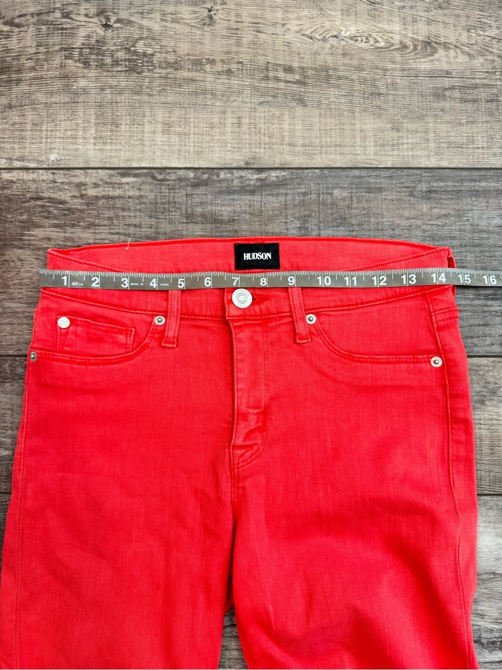 Hudson Jeans Women’s Coral-Red Super Skinny Jeans Sz 29 - Picture 5 of 9